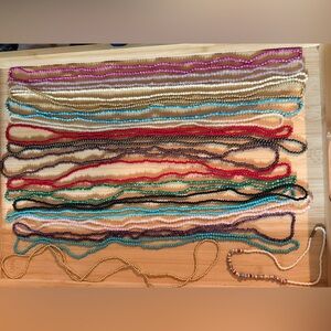 Multicolor Beaded Necklace Bundle of 18 Very Small Beads